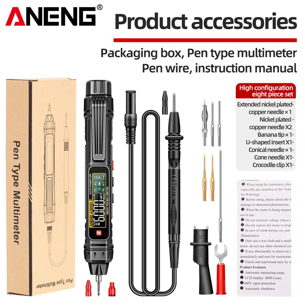 ANENG A3006 Digital Multimeter Pen Type 4000 Counts Professional Meter Non-Contact Auto AC/DC Voltage Ohm Diode Tester For Tool