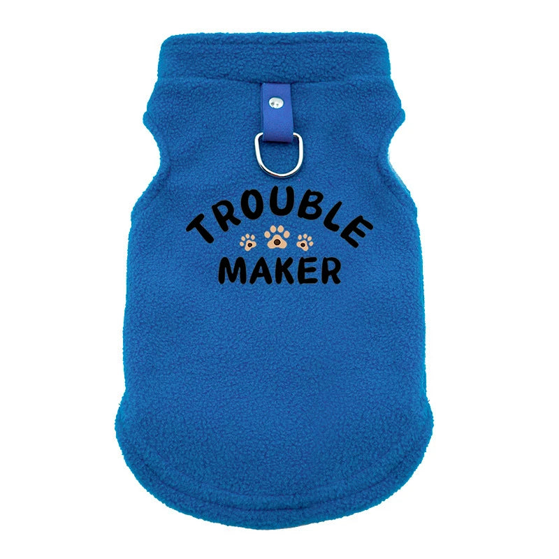 TROUBLE MAKER Ropa de alta calidad para perros, abrigo de invierno, chaqueta, chaleco, ropa cálida y acogedora para perros pequeños y medianos.