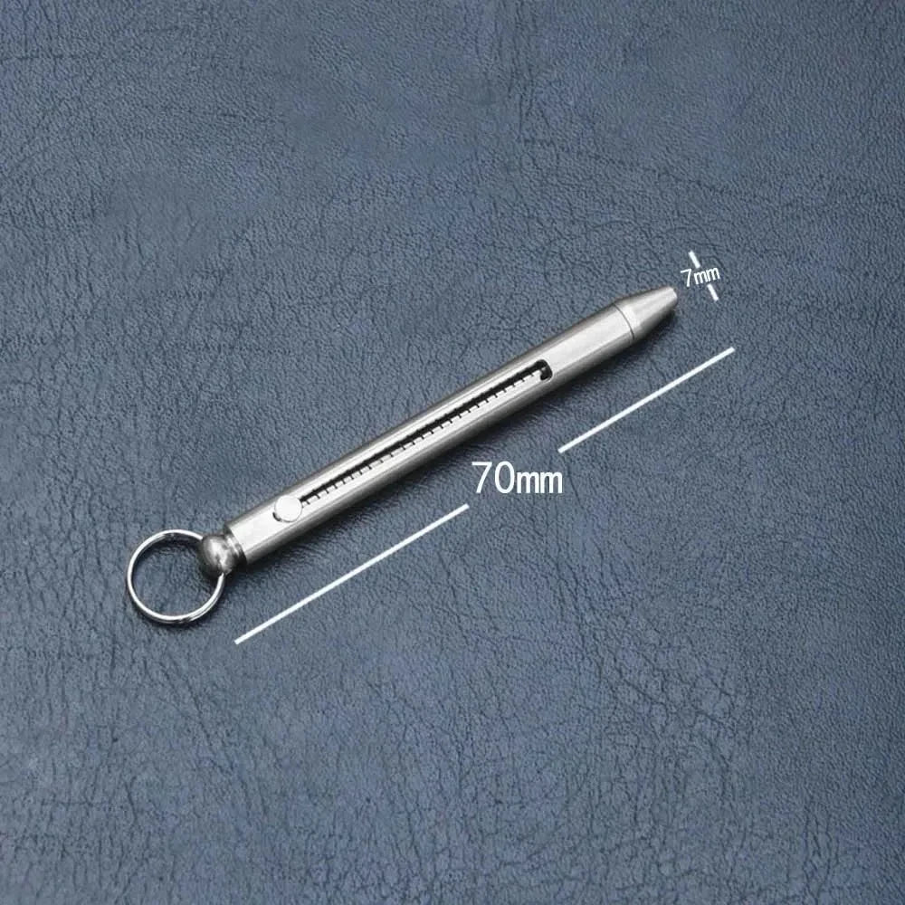 Camping Titanium Alloy Push-pull Spring Design Toothpick With Toothpick Holder Keychain Ultra Light Multi-function Fruit Fork