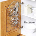 Estante multifuncional de pared para tapas de ollas, perforado con cinco capas, para cocina doméstica.